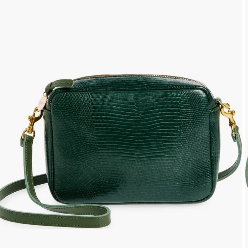 Clare V lizard Green Crossbody Bag